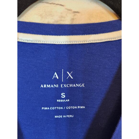 A/X Armani Exchange Mens Short Sleeve Crew Neck T-Shirt Blue Size S‎ 100% Cotton - Picture 3 of 6